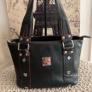 MCM Leather Shoulder Tote Bag